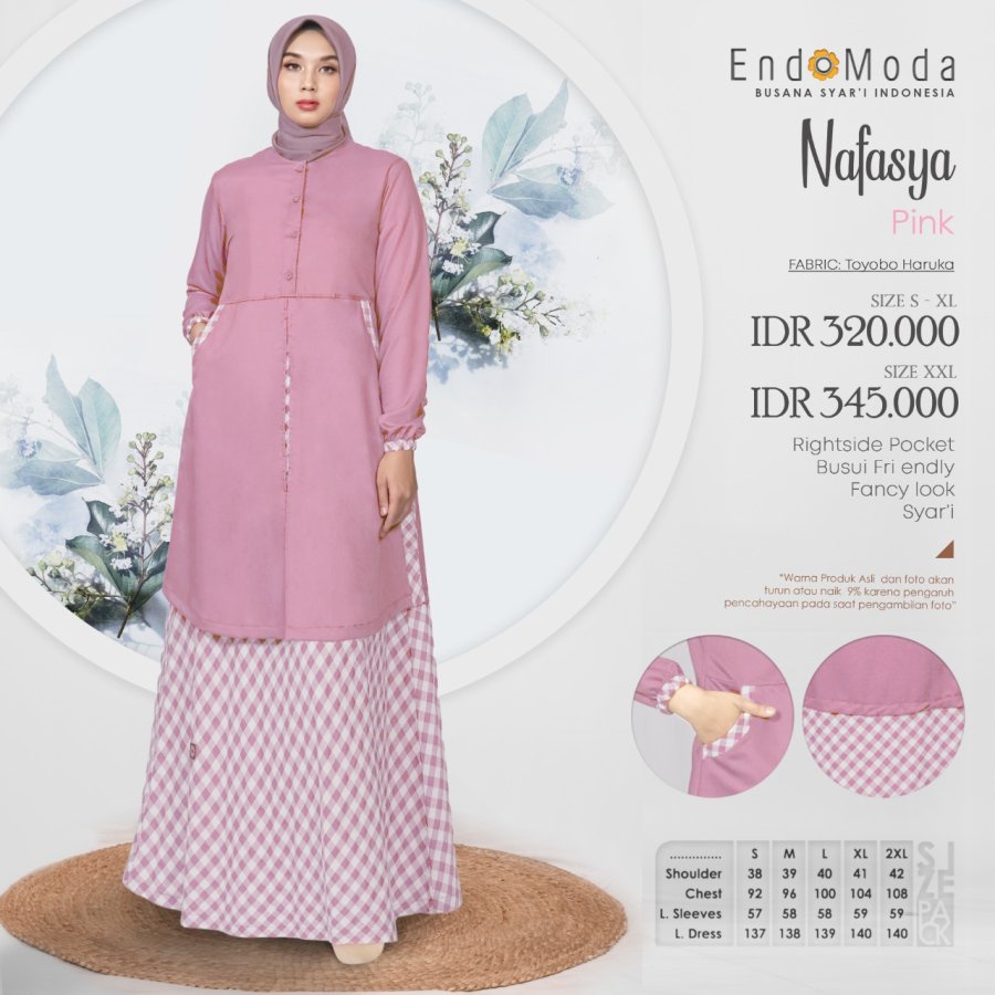 Gamis Endomoda NAFASYA Best Seller / Baju Gamis NAFASYA 2022 By Endomoda [COD]