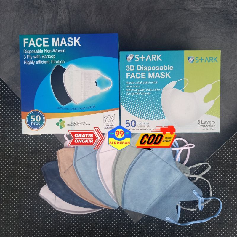 MASKER WARNA WARNI DUCKBILL 50 pcs