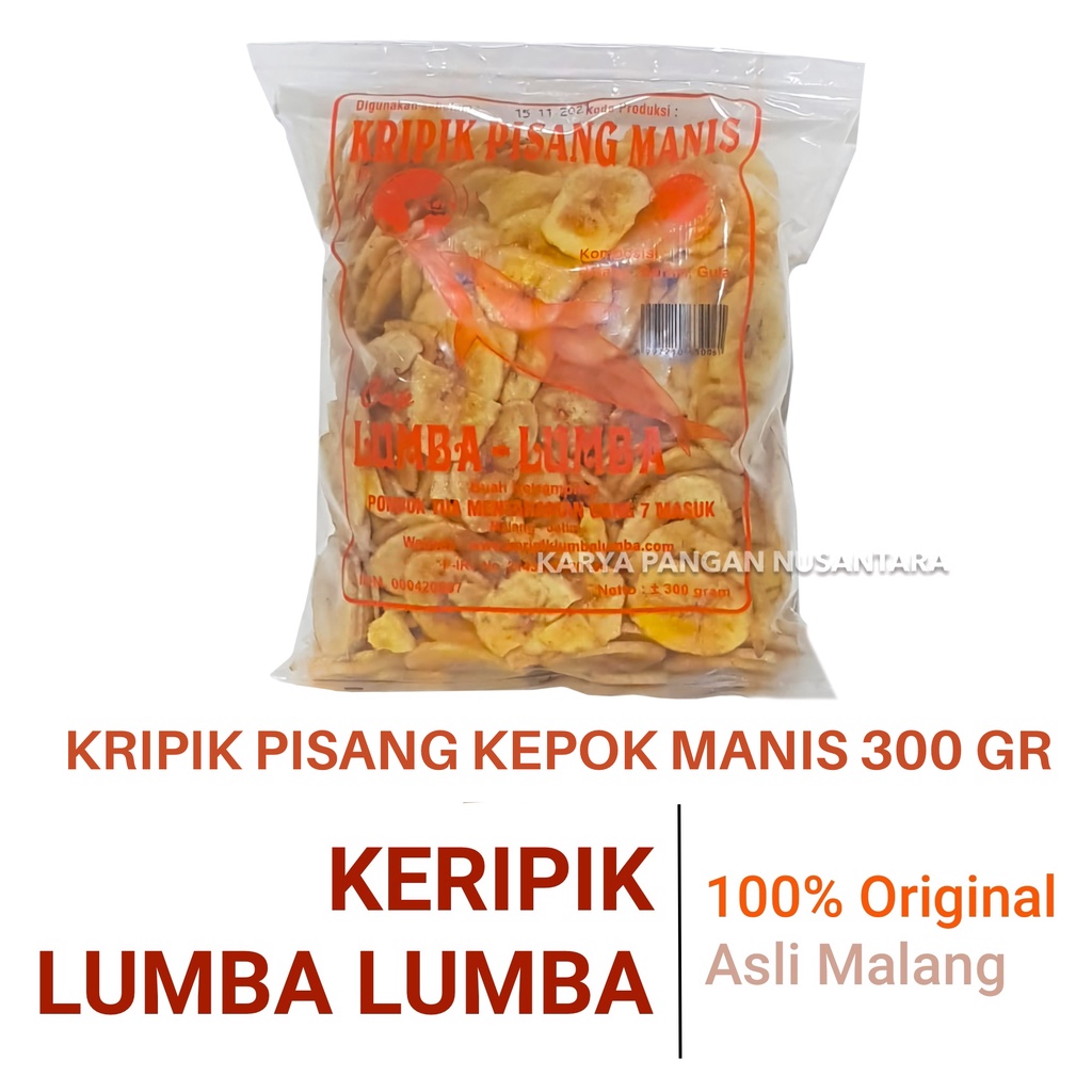 

KRIPIK PISANG LUMBA LUMBA ORIGINAL / KERIPIK PISANG KEPOK MANIS 300 GR