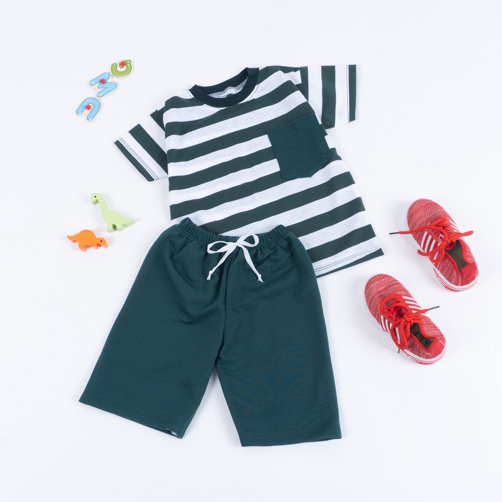 ZASKIYA - SETELAN ANAK SALUR| SET KIANO SALUR KIDS | SET STRIPE 1-4 TAHUN