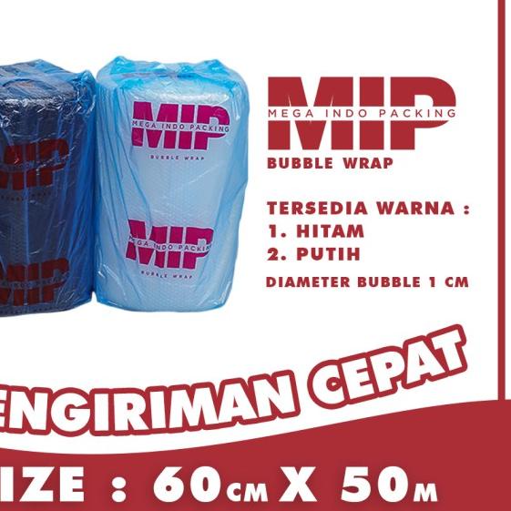 

BUBBLE WRAP ROLL 60CM X 50 METER HITAM PUTIH BUBLE WRAP MULIAPACK - Mega 60cm Putih