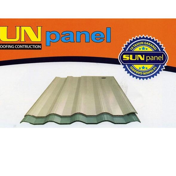 Atap uPVC Sunpanel 12mm (Putih, Biru, dan Semi-Transparan) Sun Panel - Putih
