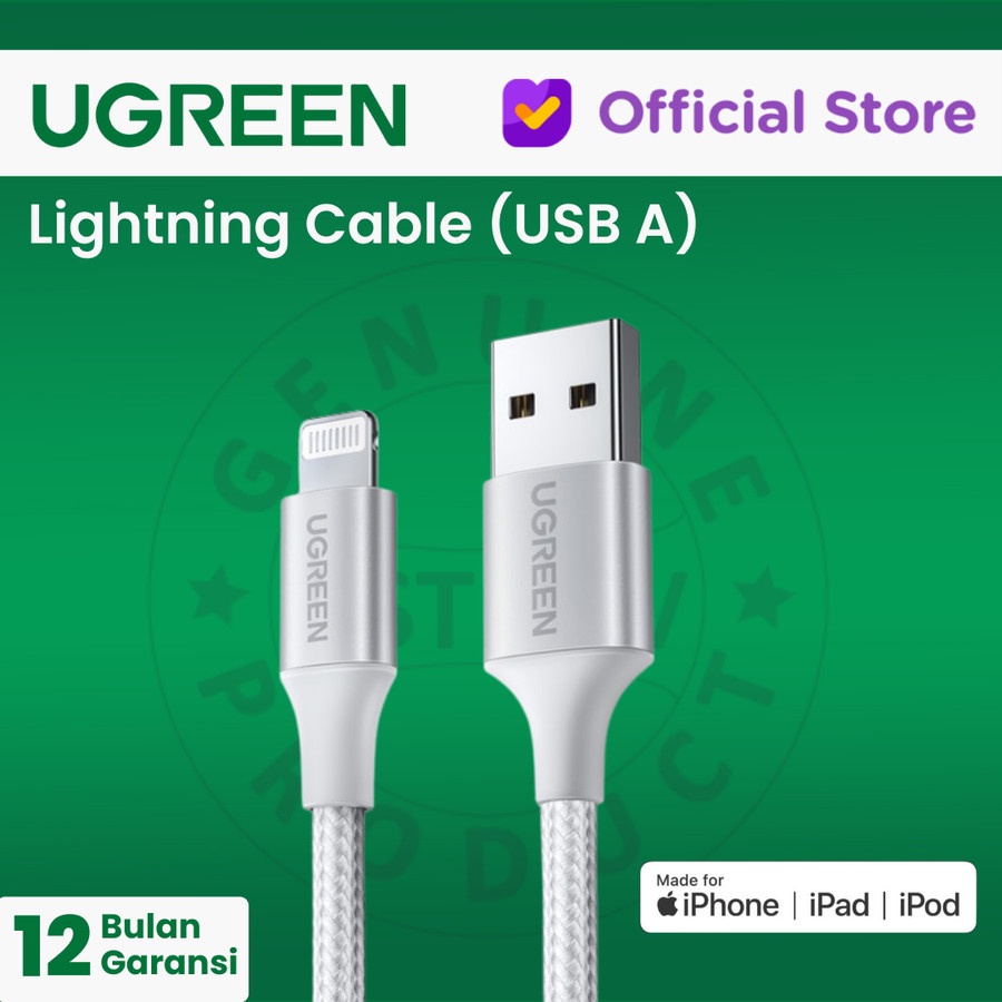 UGREEN Kabel Data Lightning Fast Charging MFI USB-A