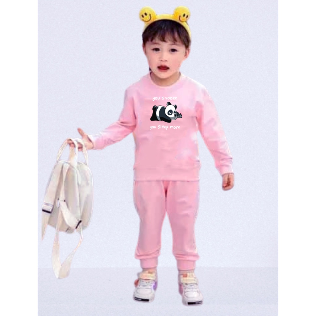 Setelan Anak Sweater PANDA SLEEP  Crewneck/one set/ Sweater + Celana