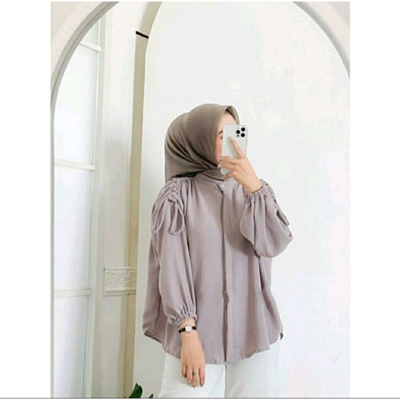 PREMIUM AIRFLOW CRINCLE // Gavi Lengan Serut Crincle Blouse