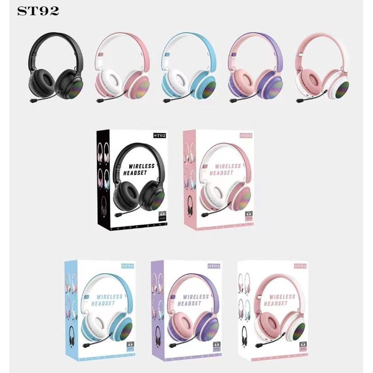 Headset Wireless/Bluetooth/Handsfree/BASS/Nirkabel