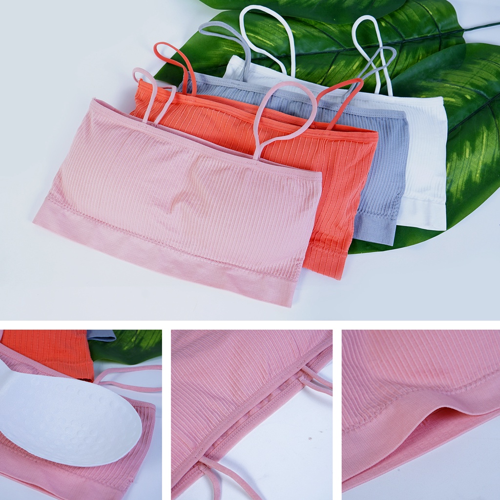 Sport Bra Kain Tanpa Kawat Yoga Style Pakaian dalam Wanita BH Cewek Sporty