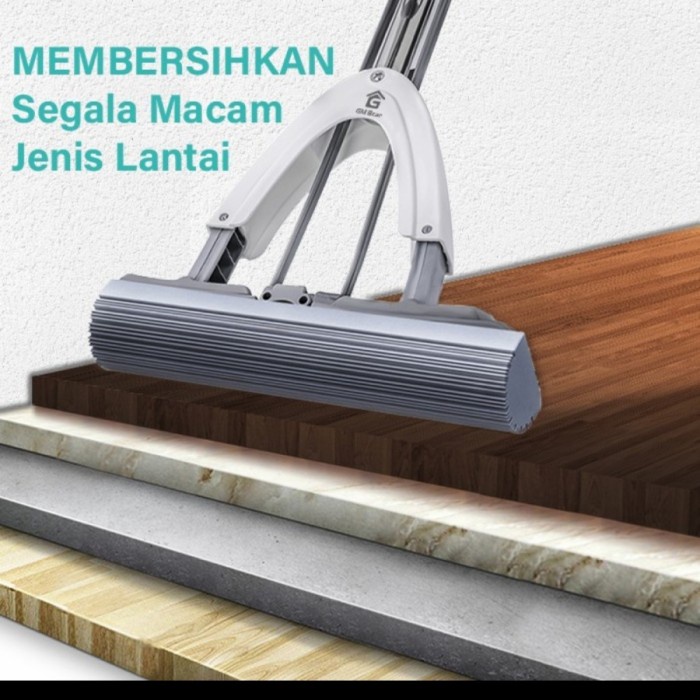COD | Sponge Mop Alat Pel Tarik Pembersih Lantai Stainless Praktis Murah