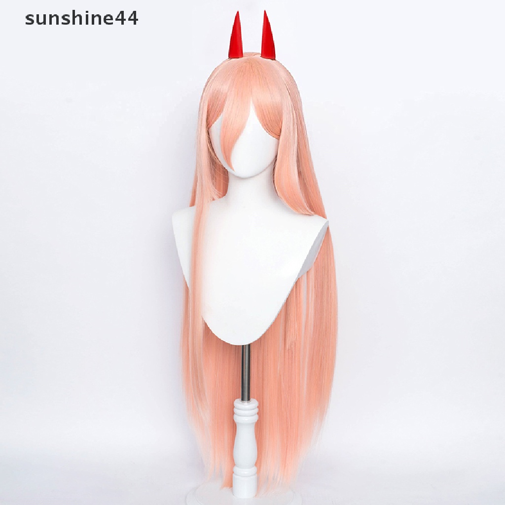 Sunshine Wig / Rambut Palsu Sintetis Panjang Model Anime Chain Man Makima Power Warna Oranye / Pink Untuk Cosplay