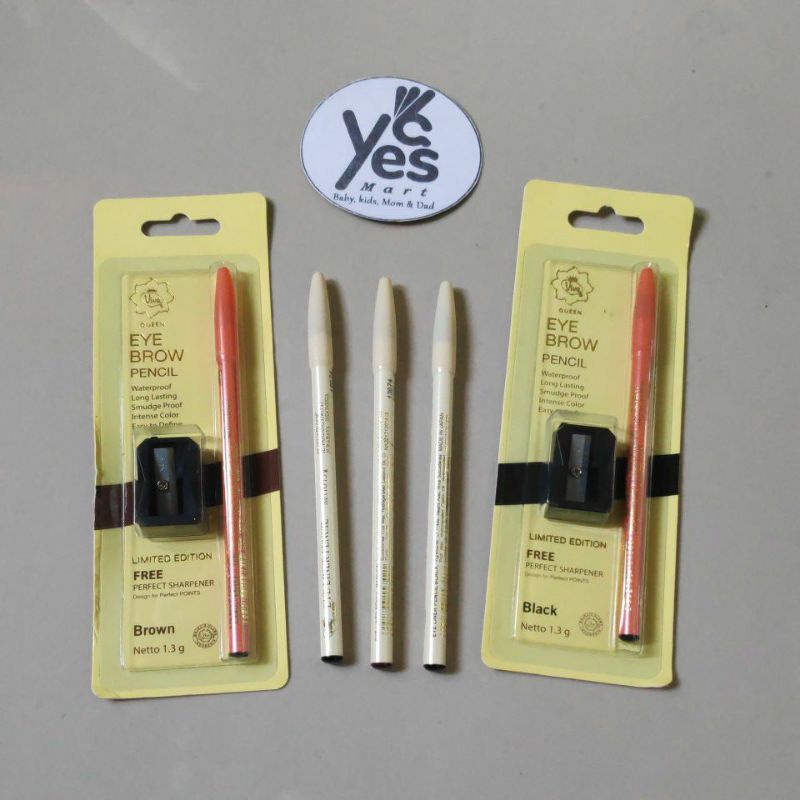 Viva Pensil Alis Eyebrow + Rautan Eyeliner Original Black Dark Brown Maroon Blue Eye Liner Brow Waterproof Long Lasting ORI Tahan Air Kosmetik Makeup Mata