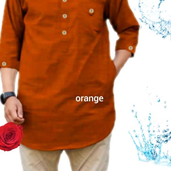 Baju Kemeja Koko Qurta Pria Muslim - Orange, M