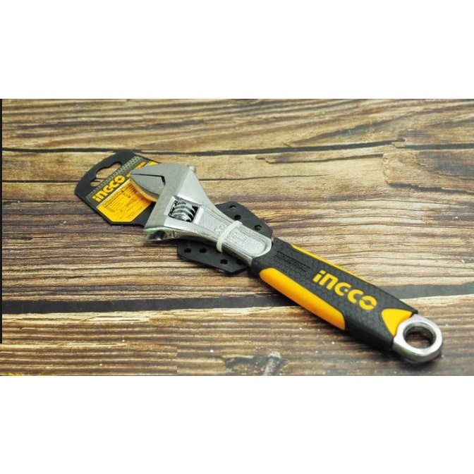 Kunci Inggris 10&quot; Gagang Karet Adjustable Wrench HADW131108 Ingris