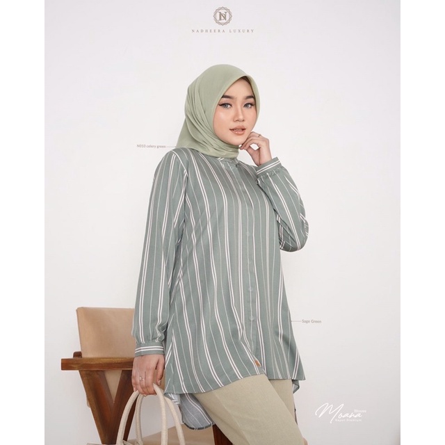 MOANA BLOUSE SAGE GREEN BY NADHEERA LUXURY