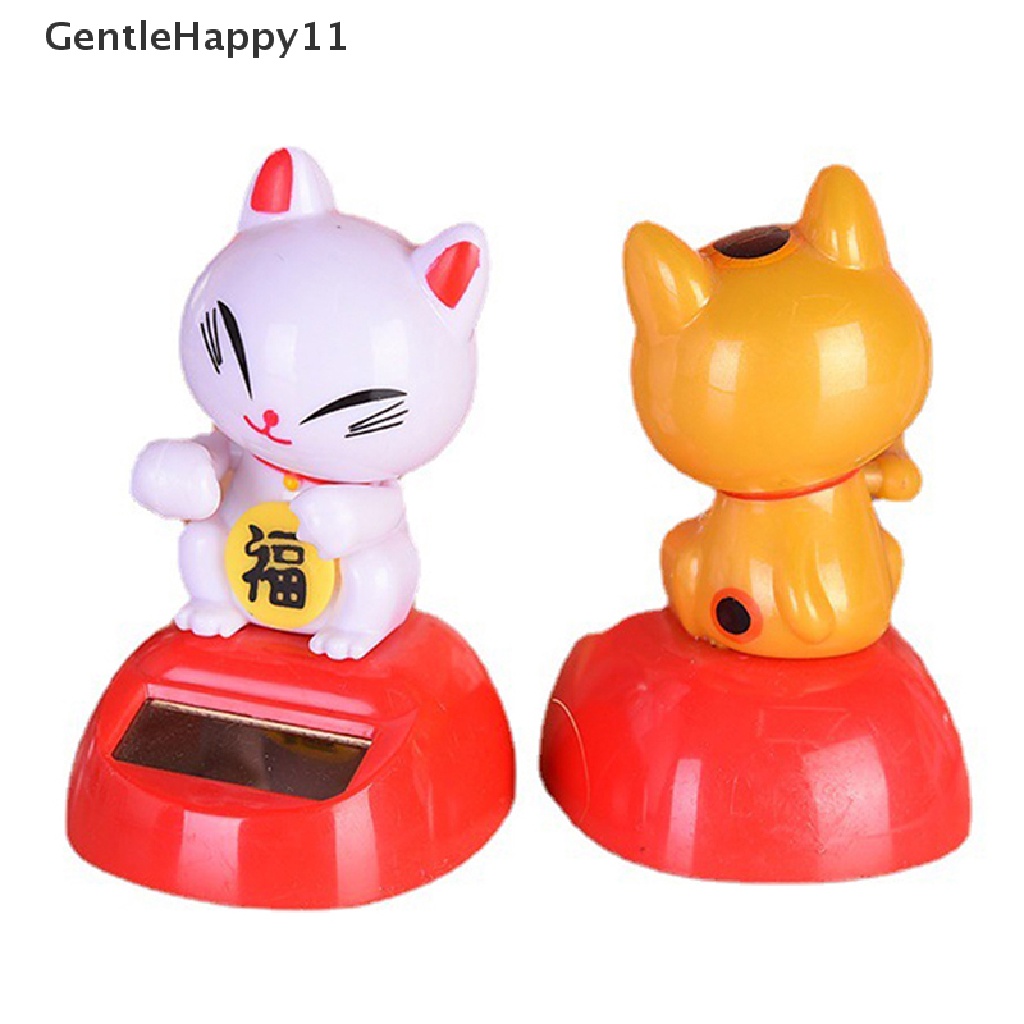 Gentlehappy Maneki Neko Kucing Keberuntungan Cina Tenaga Surya Untuk Dekorasi Rumah / Hotel / Restoran