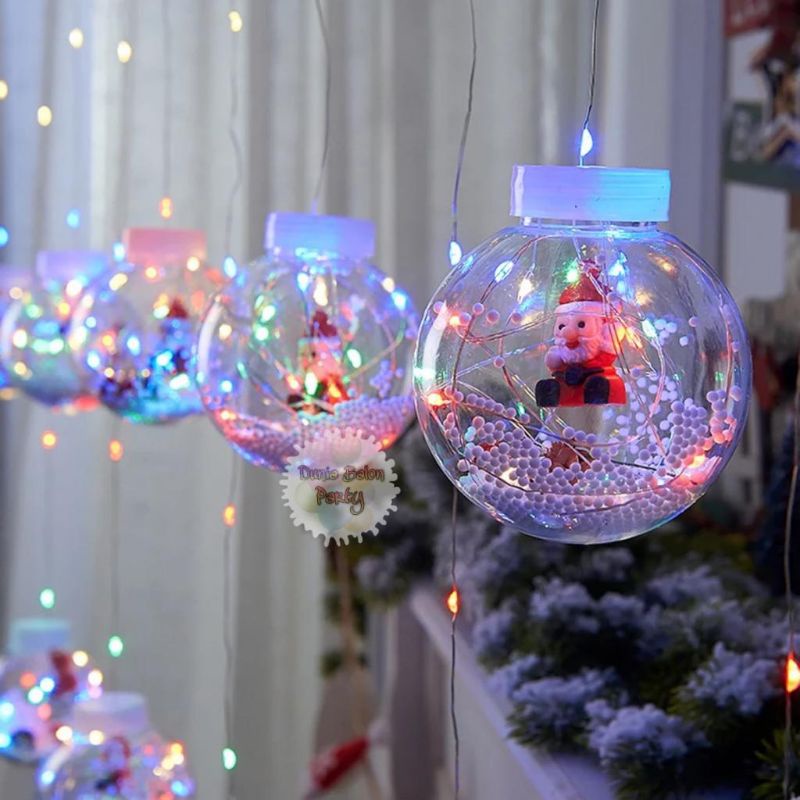 10 Christmas Ball Ring / Lampu Dekorasi Natal / Christmas