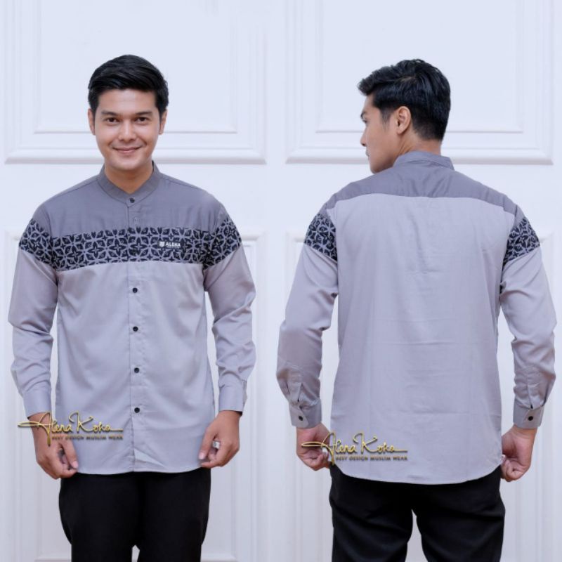 BAJU KEMEJA KOKO PRIA LENGAN PANJANG M L XL TERBARU KOMBINASI BATIK
