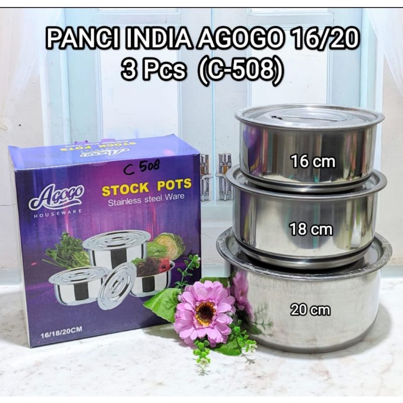 Panci India Agogo Isi 3 Pcs