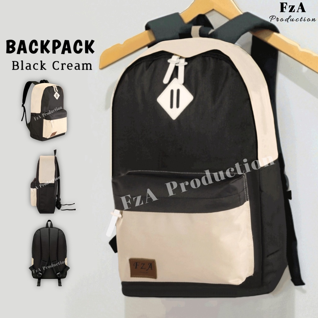 Tas Ransel Punggung Distro Casual Pria Wanita / Tas Ransel Laptop Original - FzA FREE Dompet Sakko HP