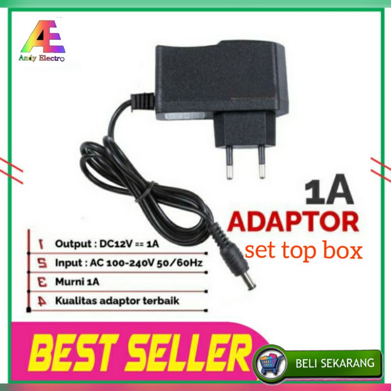 ADAPTOR SET TOP BOX 12V 1A/ ADAPTOR BUAT STB,CCTV, RECEIVER K-VISION,LG SAT/ ADAPTOR SETBOX