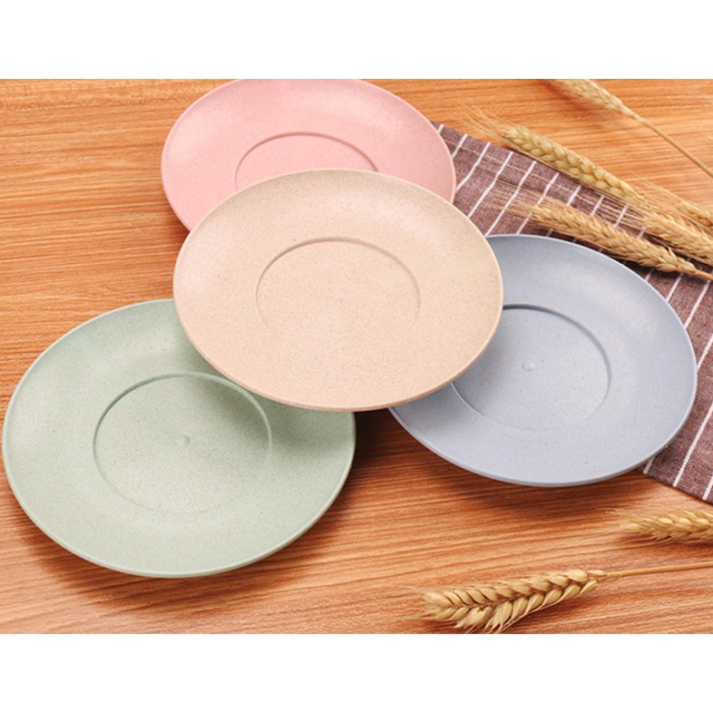 IKILOSHOP PM1 Piring Plastik Kecil Wheat Straw Plate 1 Set Isi 4  Warna Warni BPA Free Jerami Gandum