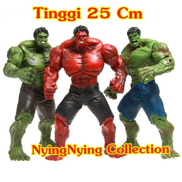 Super Hero Avengers Hulk PVC Action Figure Mainan 25Cm Merah Hijau