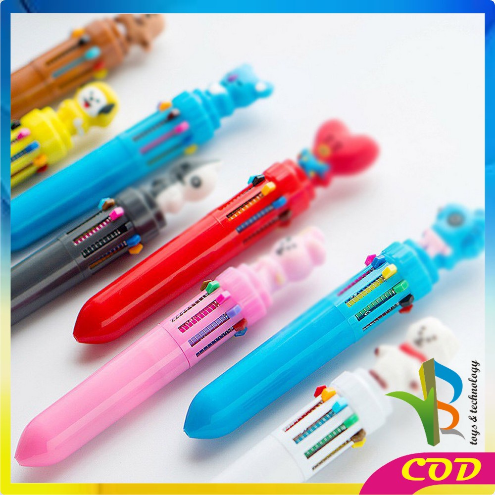 RB-A13 PENA BANGTAN BOYS Pulpen Kartun 10 Warna Pen Warna Warni Bolpoin Karakter Lucu