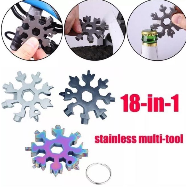 Kunci Multifungsi Multi Fungsi 18 In 1 Portable Snowflake Snowflakes