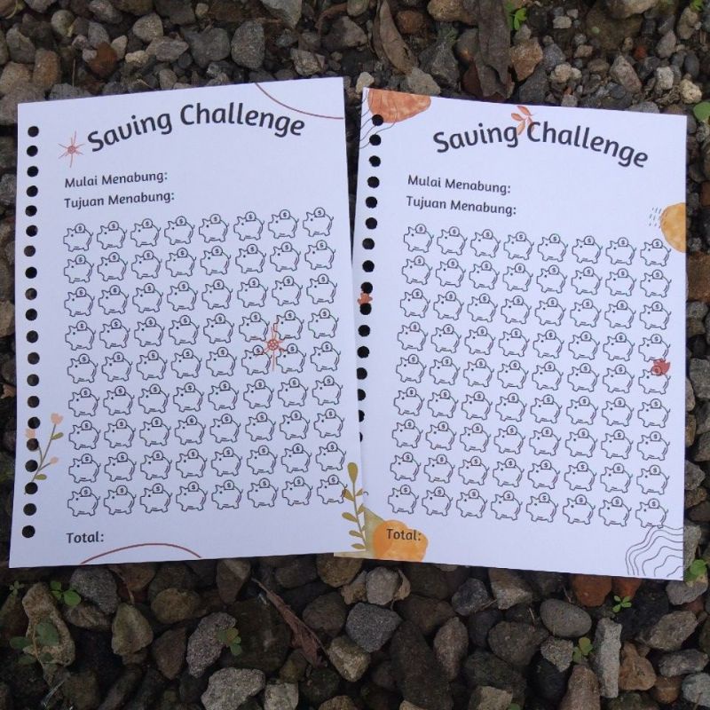 

tantangan menabung binder Saving Challenge A5 versi Pig Seri A