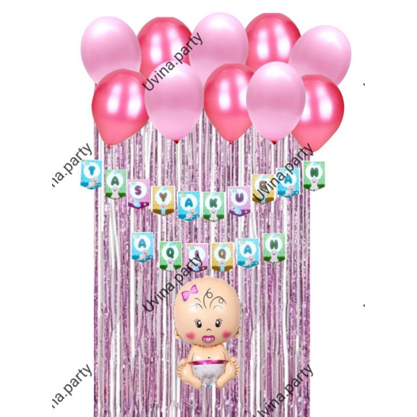 PAKET DEKORASI SIMPLE TASYAKURAN AQIQAH BABY BOY/GIRL