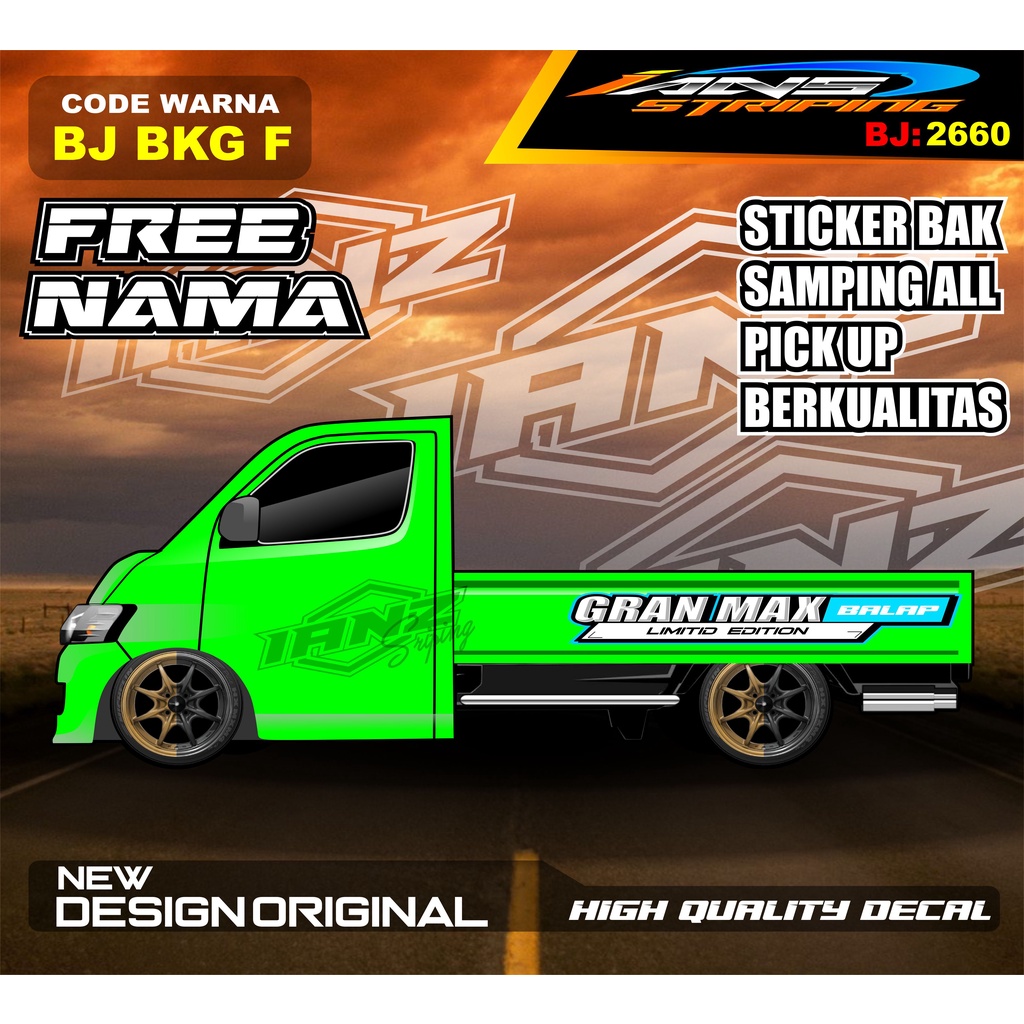 STICKER TULISAN BAK SAMPING  GRANMAX PICK UP / STICKER BAK SAMPING GRANMAX / DECAL STICKER GRANMAX PICK UP