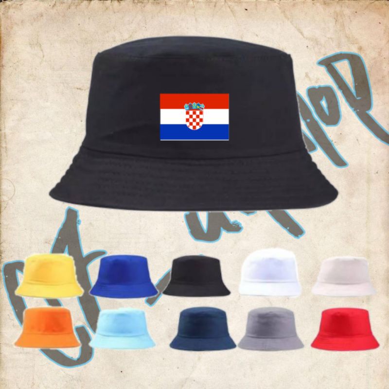 Topi Bucket Hat Distro KROASIA PIALA DUNIA QATAR 2022 FIFA WORLD CUP