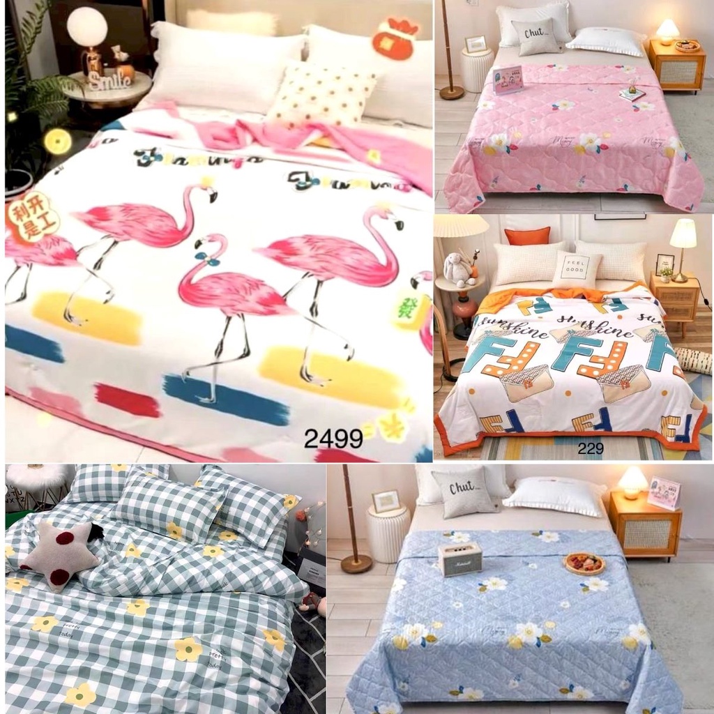 Selimut Katun Halus/ Bedcover Katun Aesthetic Termurah Terlaris King Size 180x200/200x230 Korean Design