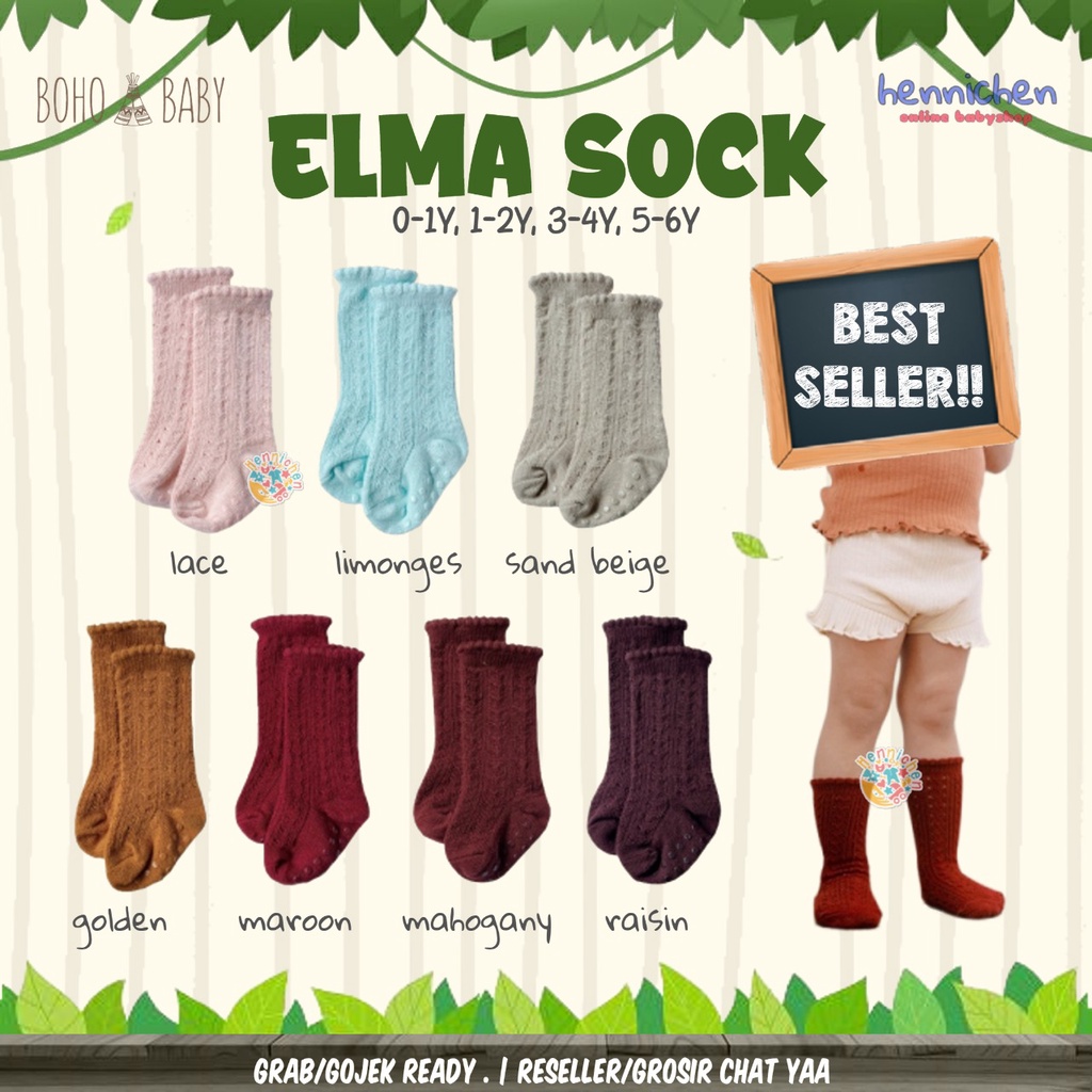 BOHOPANNA ELMA SOCKS / kaos kaki anak Unisex Boy Girl Kaos Kaki Rajut Sock