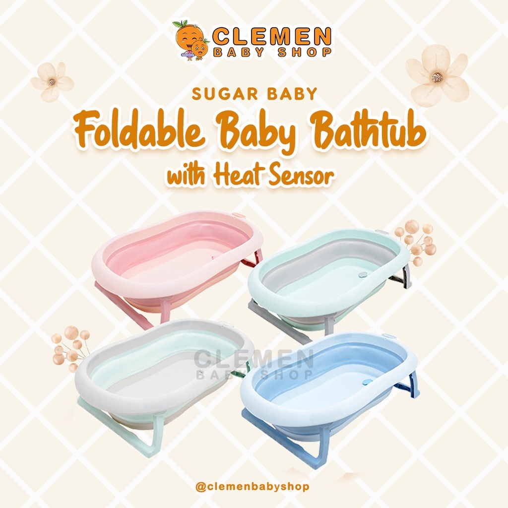 Jual Sugar Baby F Foldable Baby Bathtub With Heat Sensor Shopee