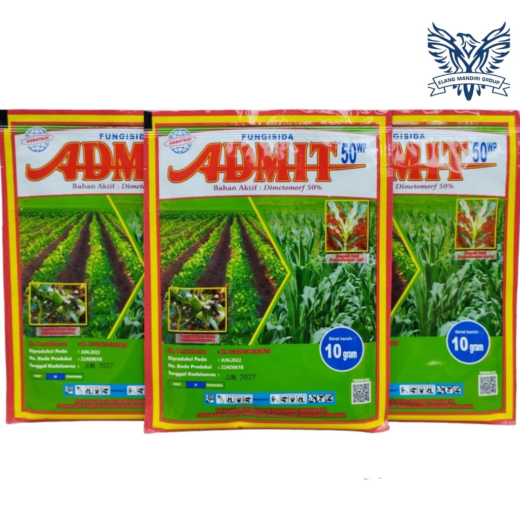 Fungisida Admit 50 WP 10gr Bahan Aktif Dimetomorf 50% Obat Bercak Daun Busuk Daun