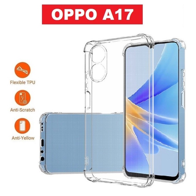 Soft Case Silikon Oppo A17 Oppo A17k Bening Transparant Airbag Anti Crack Tebal