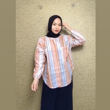 BEFAST - ZFC OOTD Tunik NOLA / TUNIK OVERSIZE CERENA TERBARU / Pakaian Casual Wanita / Atasan Lengan Panjang / Tunik Stripe Keluaran Terbaru / Fashion Kekinian Remaja  ABG / Tunik Wanita Kerja Terlaris / Outfit Wanita Hijab Trendy