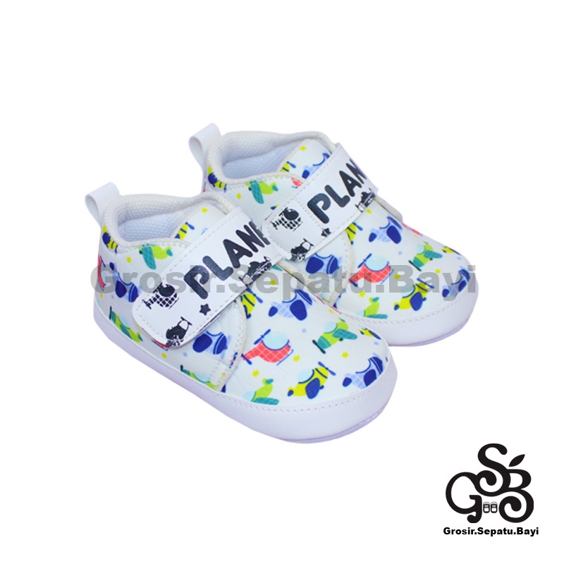 sepatu bayi baby shoes prewalker laki laki perempuan umur 2 - 12 bulan model VEHICLE Putih Ringan &amp; fleksibel