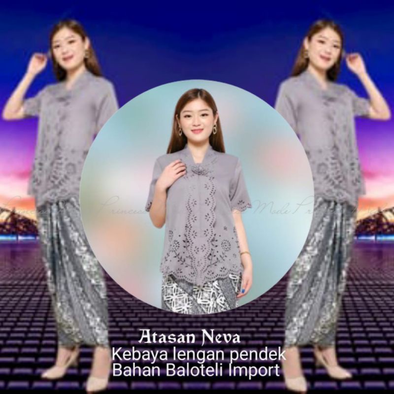 Atasan Tradisi Nusantara Kebaya Encim Modern Wisuda Pesta Motif Laser Neva