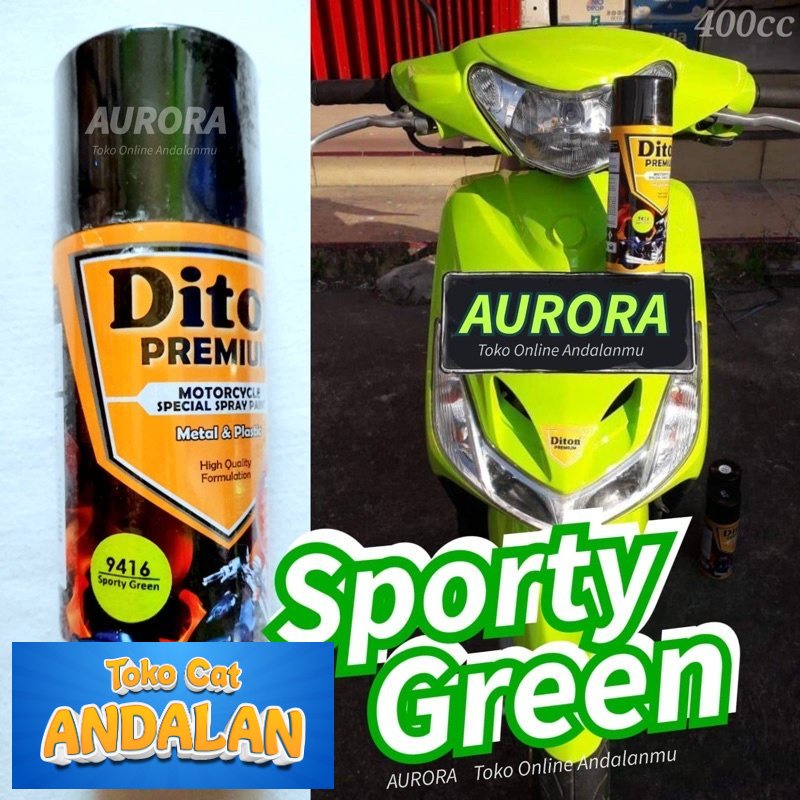 

Toko Cat Andalan - DITON PREMIUM SPORTY GREEN 9416 cat hijau muda pilok pylox pilox sepeda motor mobil Toko Cat Andalan Motor dan Mobil