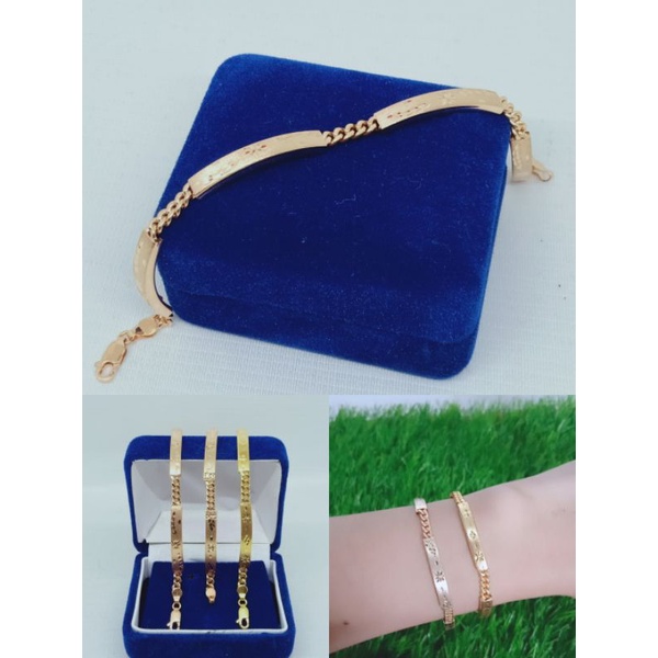 gelang perak asli silver 925 lapis emas/gelang tangan rantai penang ukir/asli silver/fashion wanita terbaru