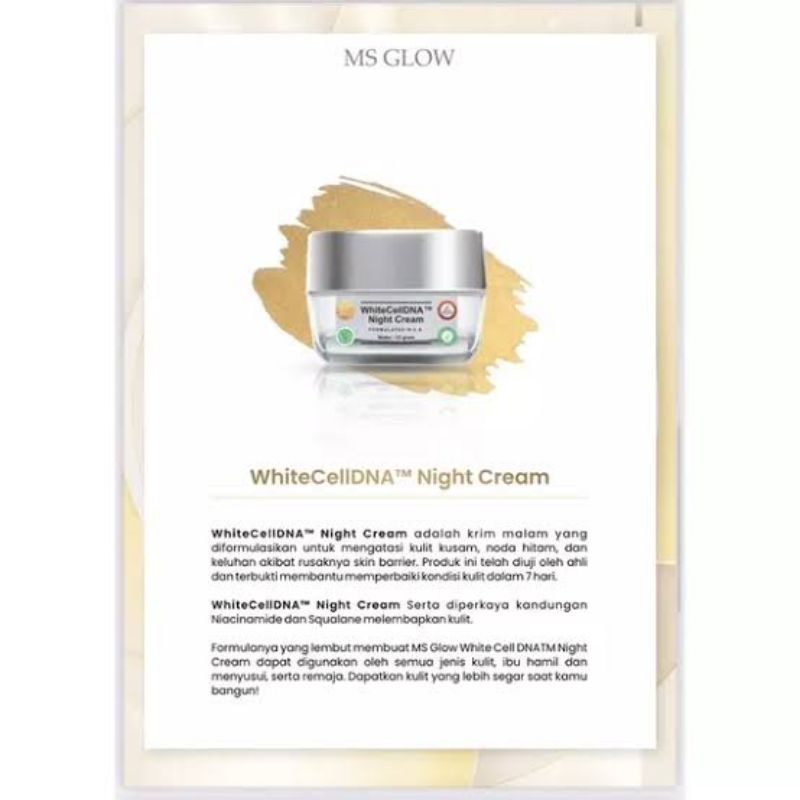 MS GLOW WHITE CELL DNA NIGHT CREAM MS GLOW ORIGINAL