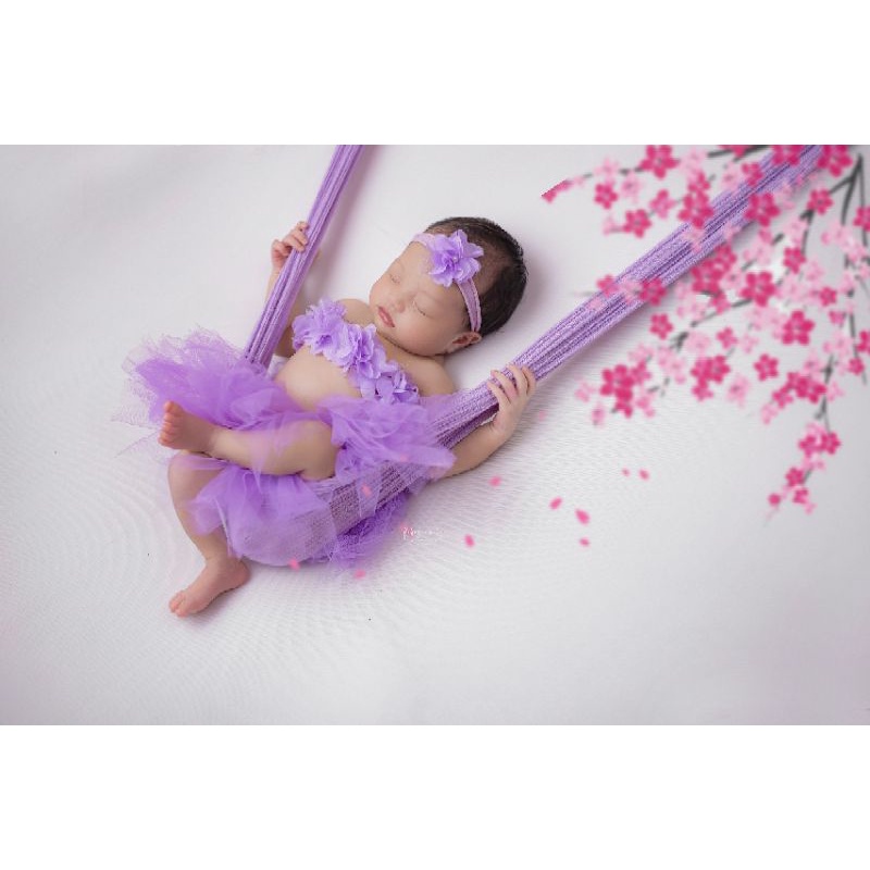 rok tutu set + bandana properti foto newborn