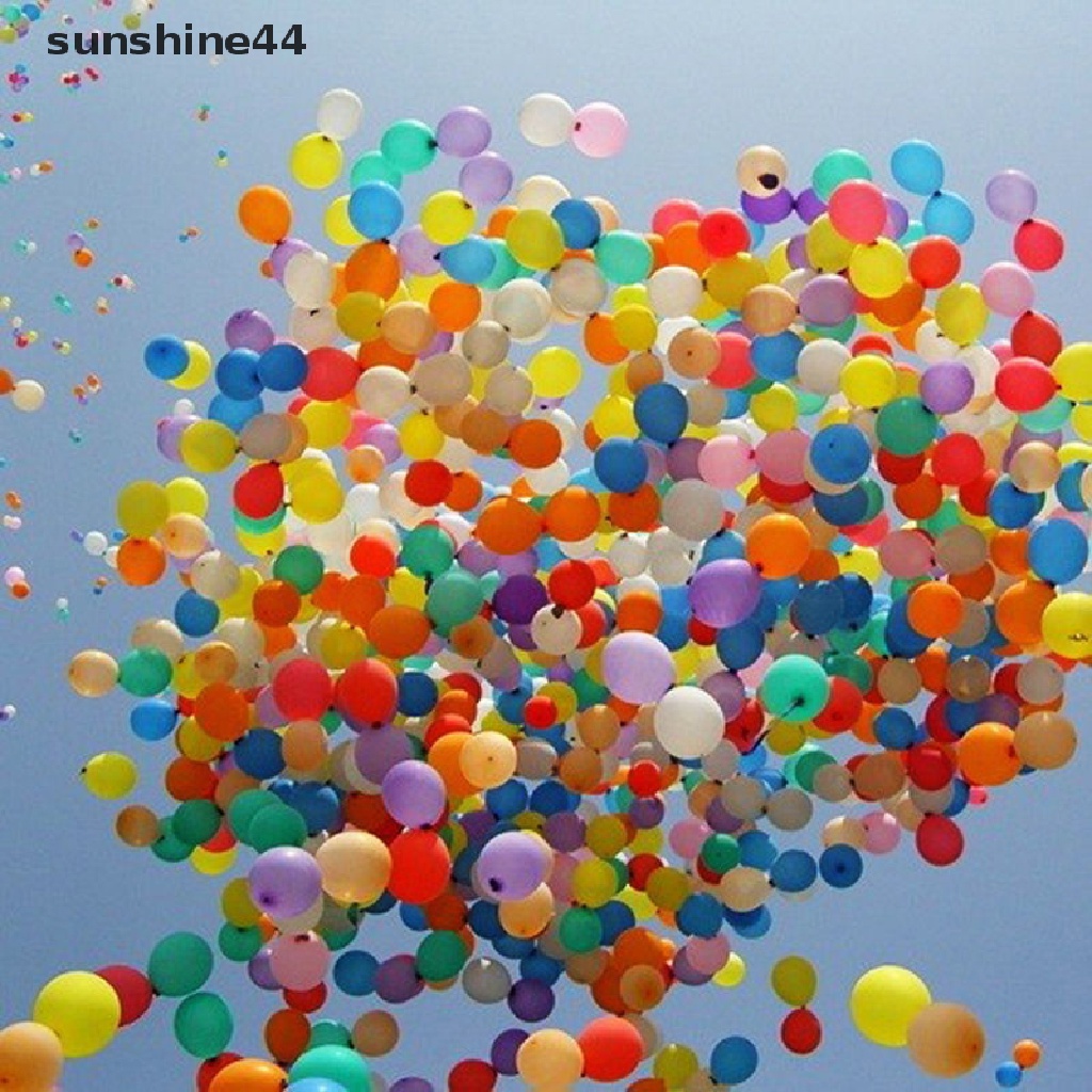 Sunshine 100pcs Balon LATEX Polos 10 &quot;Untuk Dekorasi Pesta Pernikahan / Ulang Tahun