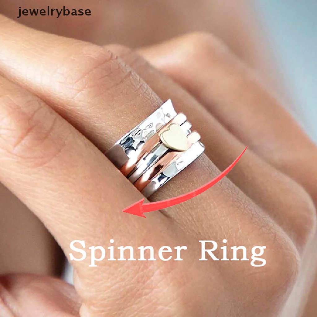 Perhiasan Cincin Spinner Meditasi Anti Stress Warna Silver