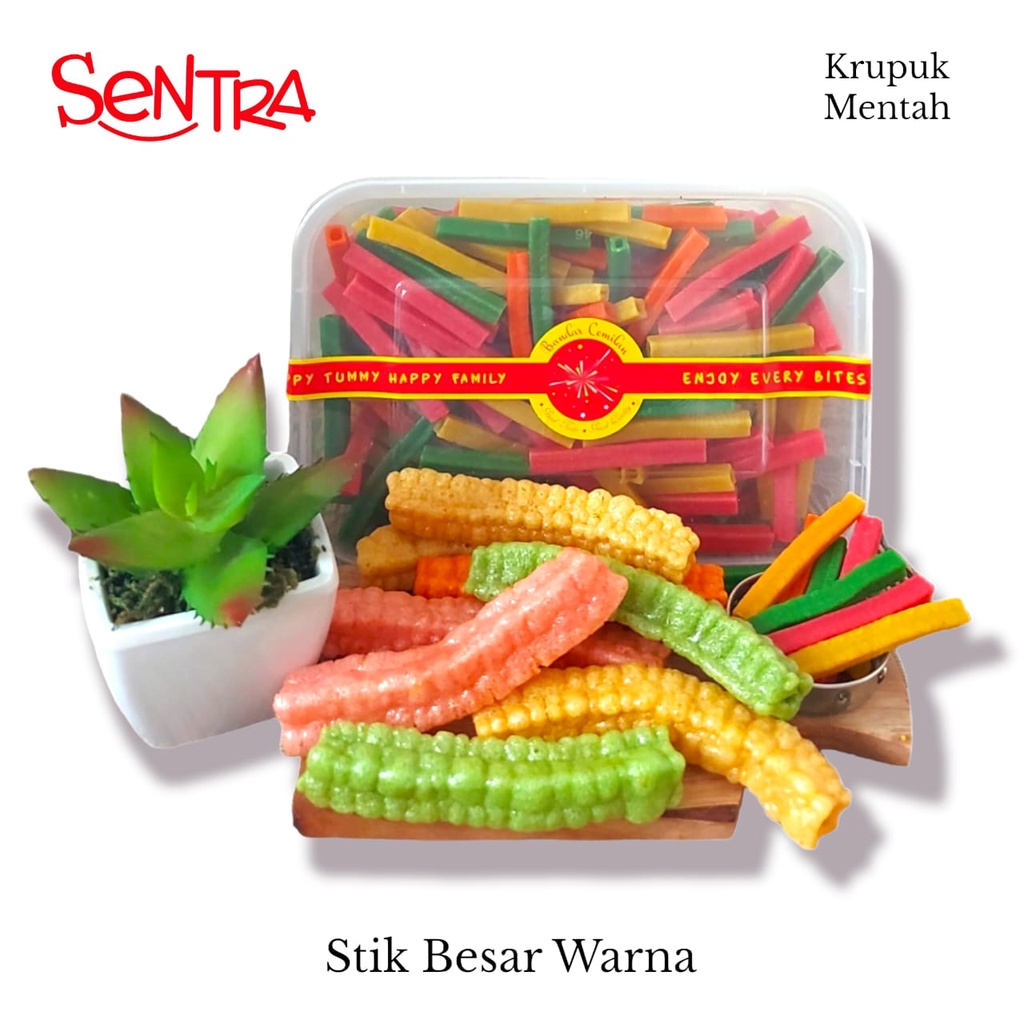 

Kerupuk Stik Besar Warna Warni || Kerupuk Kering Mentah Box Premium