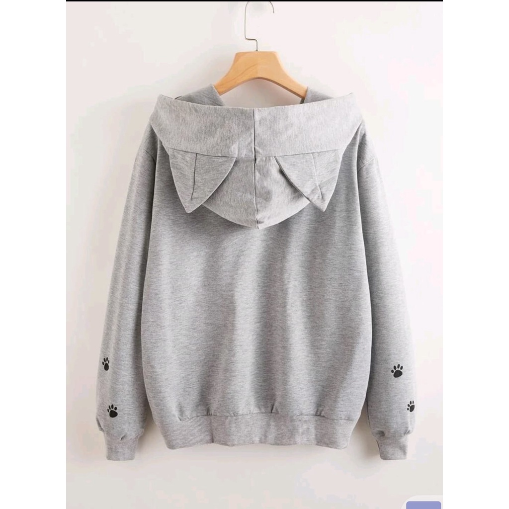 SWEATER HOODIE OVERSIZE MEOW CAT KIYOWO HOODIE WANITA LUCU KOREAN STYLE