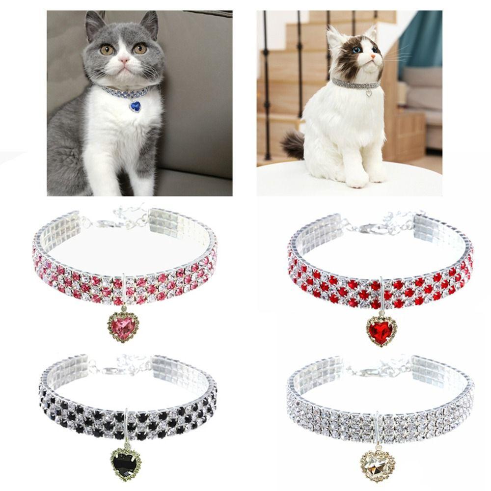 Solighter Anjing Berlian Imitasi Kerah Mewah Rhinestones Adjustable Kristal Berlian Liontin