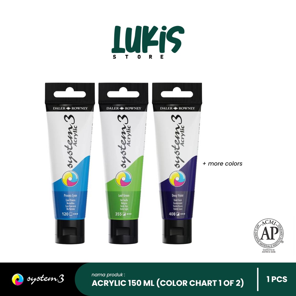 

Cat Akrilik SYSTEM3 Acrylic 150 ml (Color Chart 1 of 2)