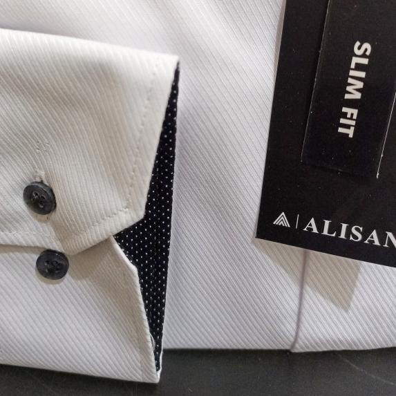 Kemeja Alisan Dobby Putih Panjang Slimfit - L